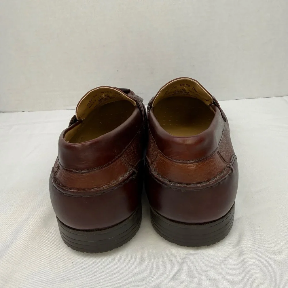 Bass Tyler Mens Brown Pebbled Leather Kiltie Tassel Loafers Size 13M